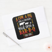BBQ | Barbecue Bbq Joke Gift Grill Master Chef Vierkante Sticker (Envelop)