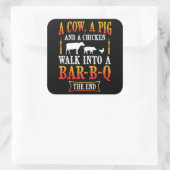 BBQ | Barbecue Bbq Joke Gift Grill Master Chef Vierkante Sticker (Tas)