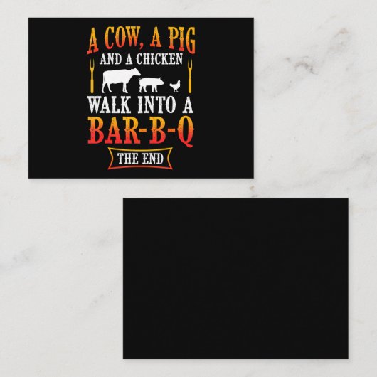 BBQ | Barbecue Bbq Joke Gift Grill Master Chef Visitekaartje (Voorkant / Achterkant)