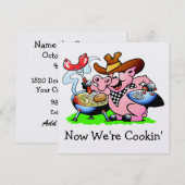 BBQ - Barbecue - Cookout Uitnodiging (Voorkant / Achterkant)