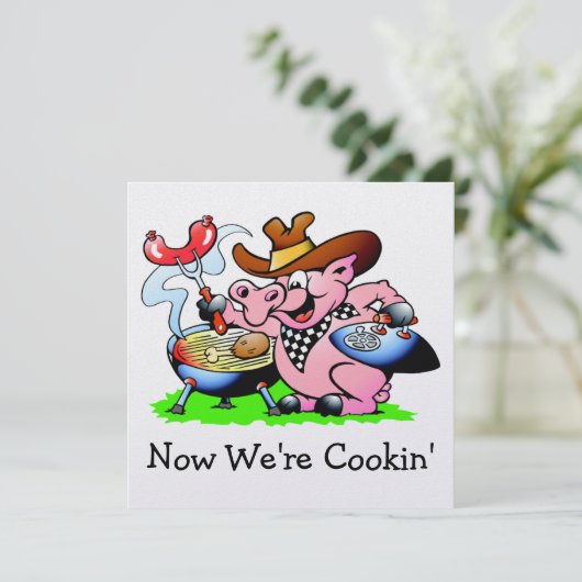 BBQ - Barbecue - Cookout Uitnodiging (Staand voorkant)