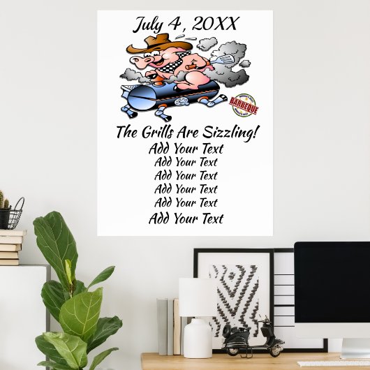 BBQ Barbecue Event / Cookoff Poster (Thuiskantoor)