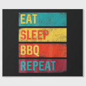 BBQ | Barbecue Grilling Gift eet slaap BBQ Cadeaupapier (Vlak)