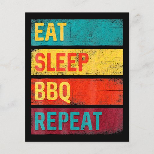BBQ | Barbecue Grilling Gift eet slaap BBQ Flyer (Voorkant)