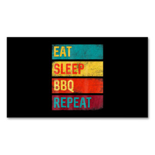 BBQ   Barbecue Grilling Gift eet slaap BBQ Magnetisch Visitekaartje