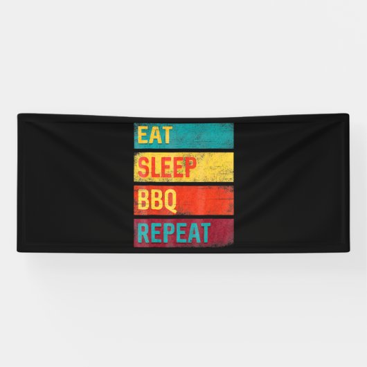 BBQ | Barbecue Grilling Gift eet slaap BBQ Spandoek (Horizontaal)