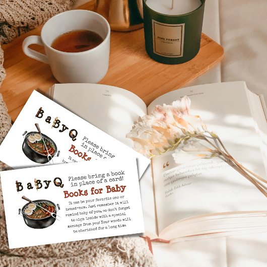 BBQ Barbecue Party Book for Baby shower Game Informatiekaartje