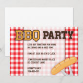 BBQ barbecue party-uitnodiging met worst Kaart (Voorkant / Achterkant)