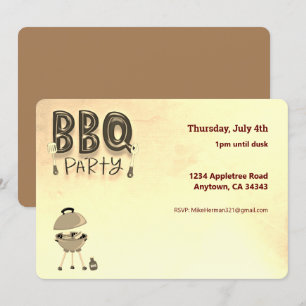 BBQ Barbecue Party  zomeruitnodiging Kaart