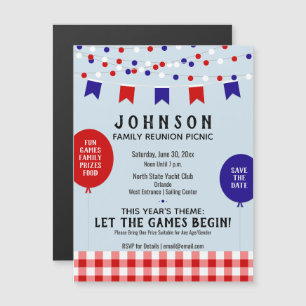 BBQ · Barbecue · Reünie · Verjaardag   Picknickfee Magnetische Uitnodiging