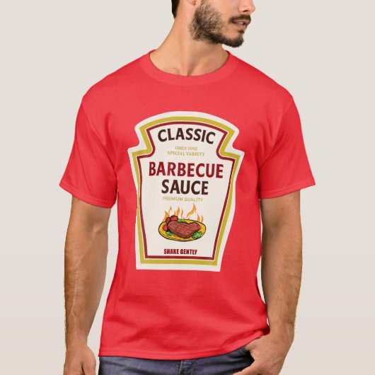BBQ Barbecue Sauce Ketchup Mustard Costume Hwe T-shirt (Voorkant)