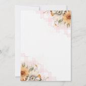 BBQ Barbecue Sunflower Rustic Couples Baby shower Kaart (Achterkant)