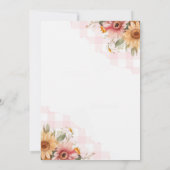 BBQ Barbecue Sunflower Rustic Couples Baby shower Kaart (Achterkant)