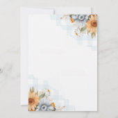 BBQ Barbecue Sunflower Rustic Couples Baby shower Kaart (Achterkant)