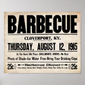BBQ - Barbeque alles wat u kunt eten afdrukken Poster (Voorkant)