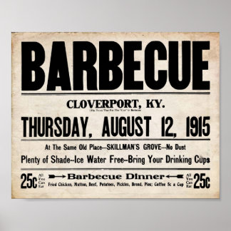  BBQ - Barbeque alles wat u kunt eten afdrukken Poster