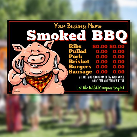 BBQ.Barbeque Menu.Pig Roast.Grill.Food Truck Spandoek