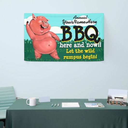 BBQ.Barbeque.pig Roast.Grill.Cookout. Spandoek (Beurs)