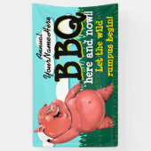 BBQ.Barbeque.pig Roast.Grill.Cookout. Spandoek (Verticaal)