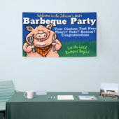 BBQ.Barbeque.Pig Roast.Grill.Cookout.Summer Party Spandoek (Beurs)