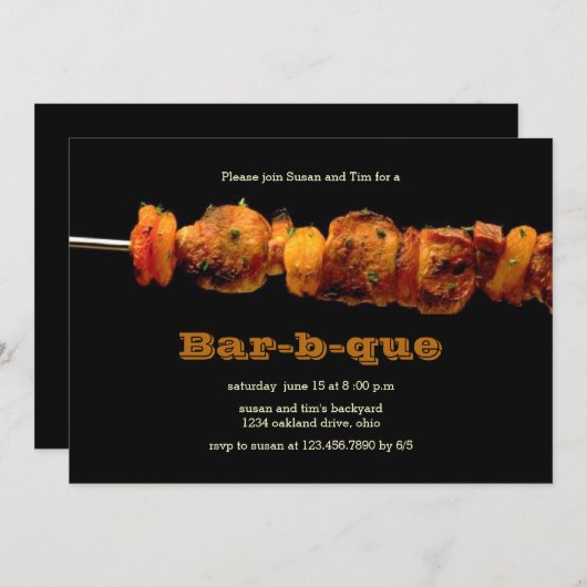 BBQ/Barbeque Uitnodiging (Voorkant / Achterkant)