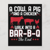 BBQ | BBQ Dad Joke a Koe a Varken and a Chicken Flyer (Voorkant)