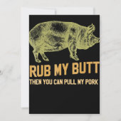 BBQ | BBQ Grill pig Funny Pork ID roke die roest Feestdagenkaart (Voorkant)