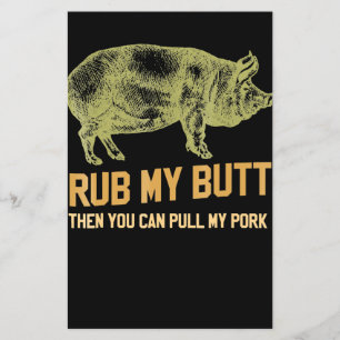 BBQ BBQ Grill pig Funny Pork ID roke die roest Flyer