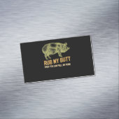 BBQ | BBQ Grill pig Funny Pork ID roke die roest Magnetisch Visitekaartje (Voorbeeld)