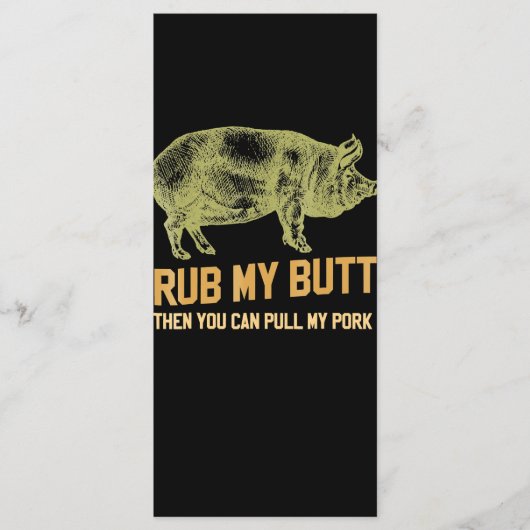 BBQ | BBQ Grill pig Funny Pork ID roke die roest Menu (Voorkant)