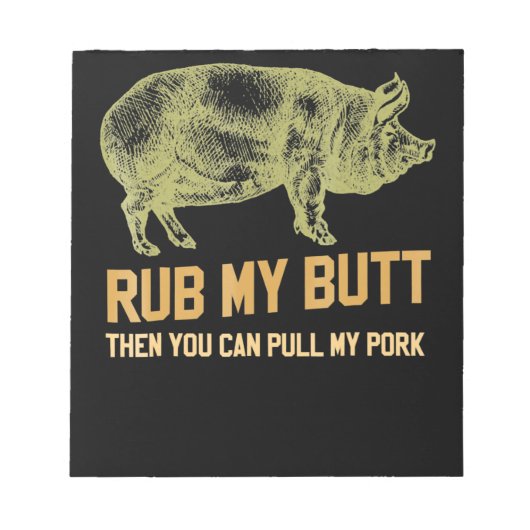 BBQ | BBQ Grill pig Funny Pork ID roke die roest Notitieblok (Voorkant)