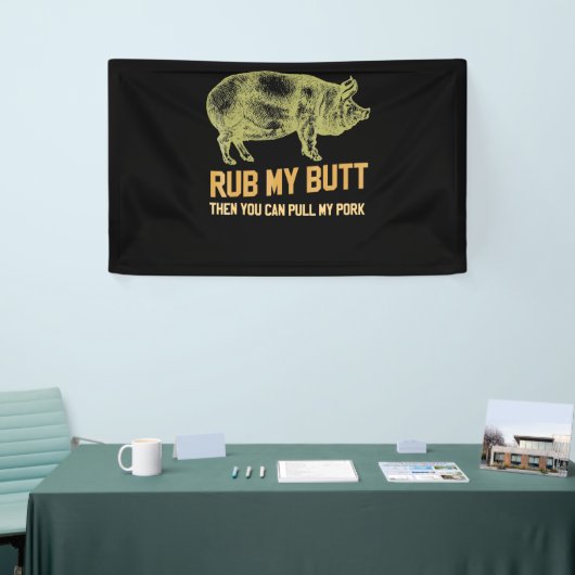 BBQ | BBQ Grill pig Funny Pork ID roke die roest Spandoek (Beurs)