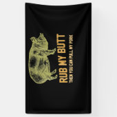 BBQ | BBQ Grill pig Funny Pork ID roke die roest Spandoek (Verticaal)