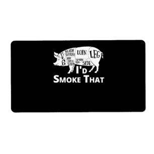 BBQ BBQ Grill Pig Pork ID Rook dat Man geeft Etiket