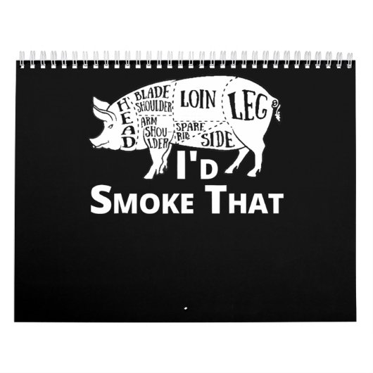 BBQ | BBQ Grill Pig Pork ID Rook dat Man geeft Kalender (Hoes)