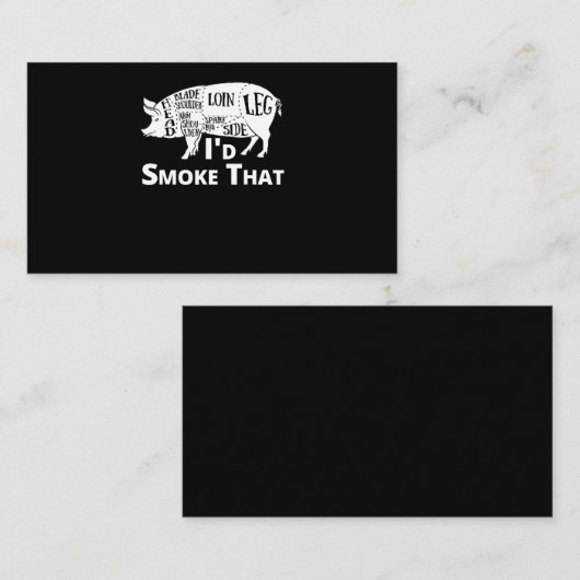 BBQ | BBQ Grill Pig Pork ID Rook dat Man geeft Klantenkaartje (Voorkant / Achterkant)