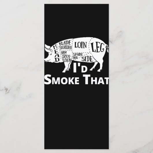 BBQ | BBQ Grill Pig Pork ID Rook dat Man geeft Menu (Voorkant)