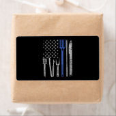 BBQ | BBQ Grill Pork with USA Flag Cooking Chef Etiket (Insitu)