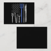 BBQ | BBQ Grill Pork with USA Flag Cooking Chef Visitekaartje (Voorkant / Achterkant)