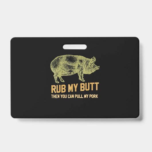 BBQ | BBQ Grill Varken Grappige Varkens Id Roken D Badge (Voorzijde)