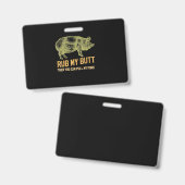 BBQ | BBQ Grill Varken Grappige Varkens Id Roken D Badge (Voor- en achterkant)
