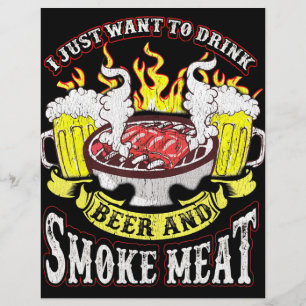 BBQ   BBQ Grilling Beer Smoke Meat Funny Quotes Flyer