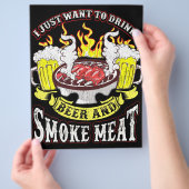 BBQ | BBQ Grilling Beer Smoke Meat Funny Quotes Flyer (Hand)