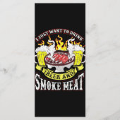 BBQ | BBQ Grilling Beer Smoke Meat Funny Quotes Menu (Voorkant)