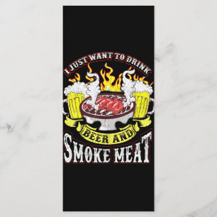 BBQ   BBQ Grilling Beer Smoke Meat Funny Quotes Menu