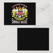 BBQ | BBQ Grilling Beer Smoke Meat Funny Quotes Visitekaartje (Voorkant / Achterkant)