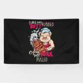 BBQ|BBQ Grillmaster like Butt Rubbed and Pork Pull Spandoek (Horizontaal)