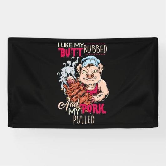 BBQ|BBQ Grillmaster like Butt Rubbed and Pork Pull Spandoek (Horizontaal)