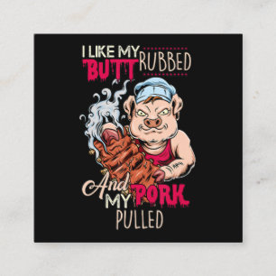 BBQ BBQ Grillmaster like Butt Rubbed and Pork Pull Vierkante Visitekaartje