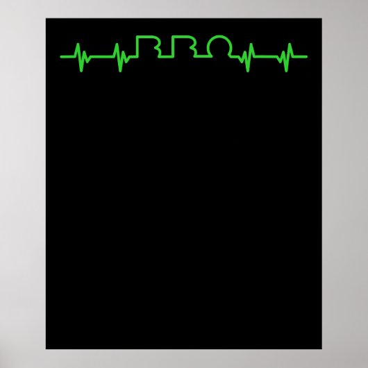 BBQ | BBQ Heartbeat Grappige BBQ Is Mijn Levenslij Poster (Voorkant)